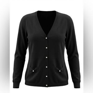 LILLY PULITZER WOMENS CARDIGAN SWEATER BLACK SIZE L